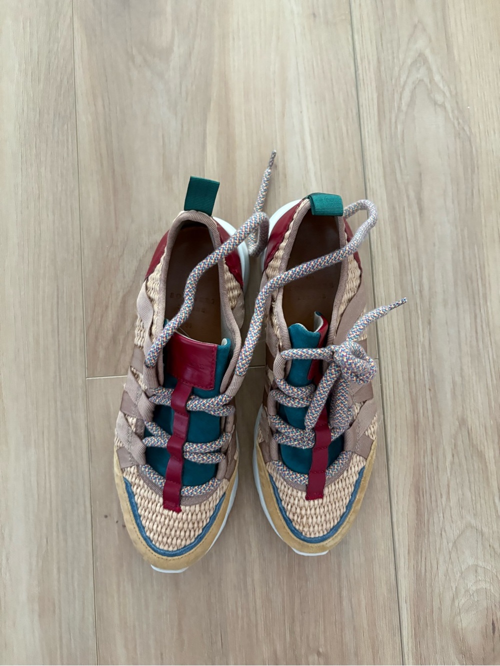 Sezane Multicolor Active Sneakers - Tan, Teal & Red